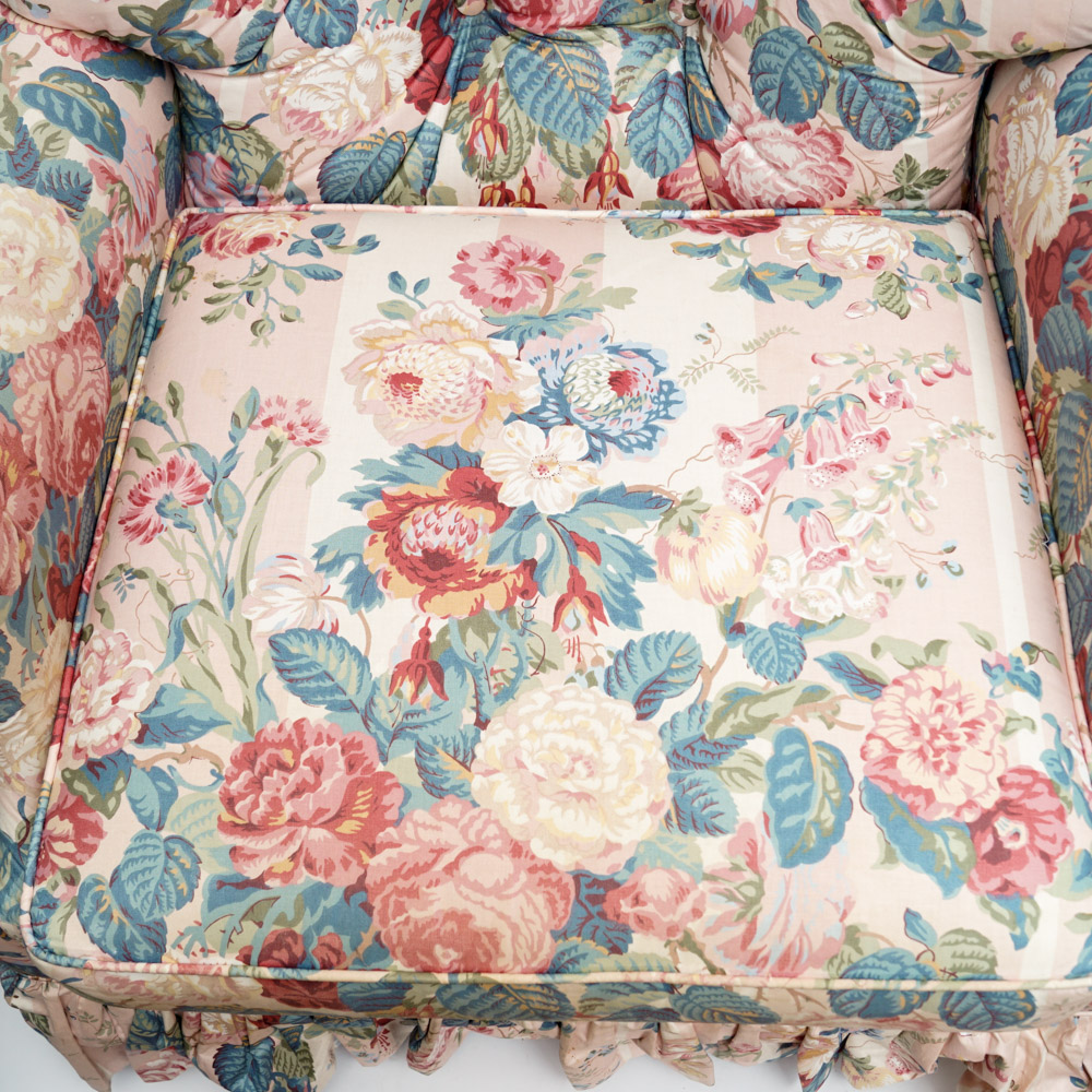 Vintage Upholstered Swivel Rocker