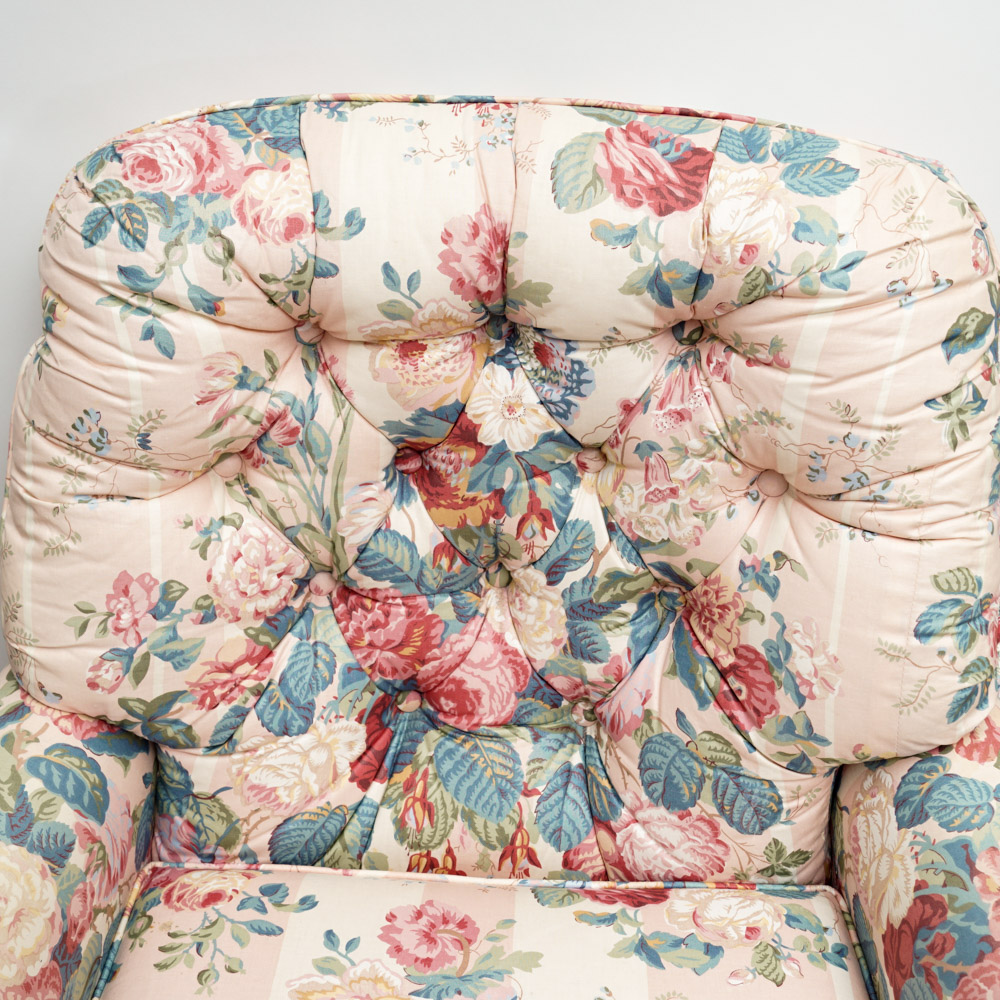 Vintage Upholstered Swivel Rocker