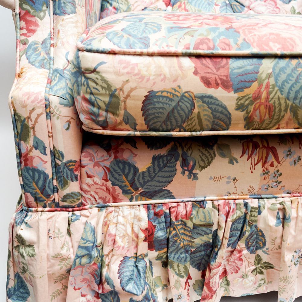 Vintage Upholstered Swivel Rocker