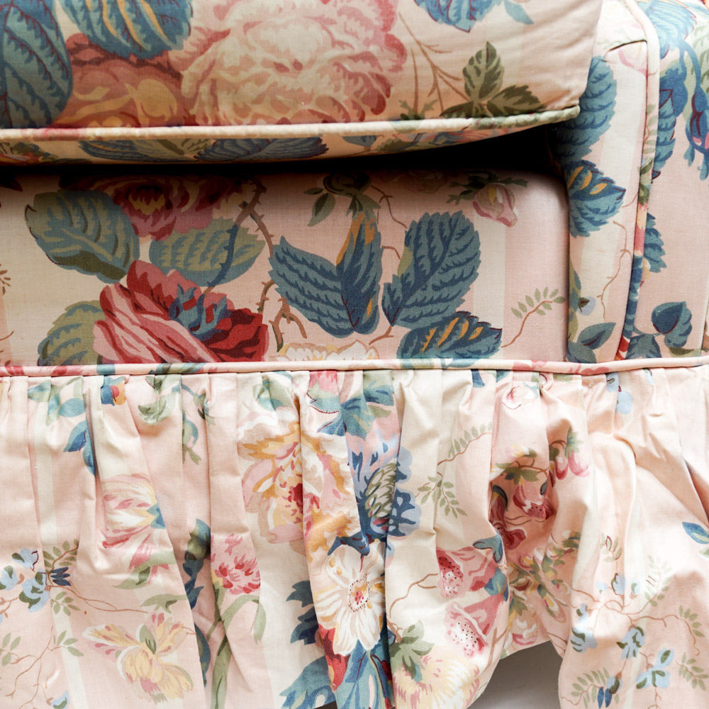 Vintage Upholstered Swivel Rocker