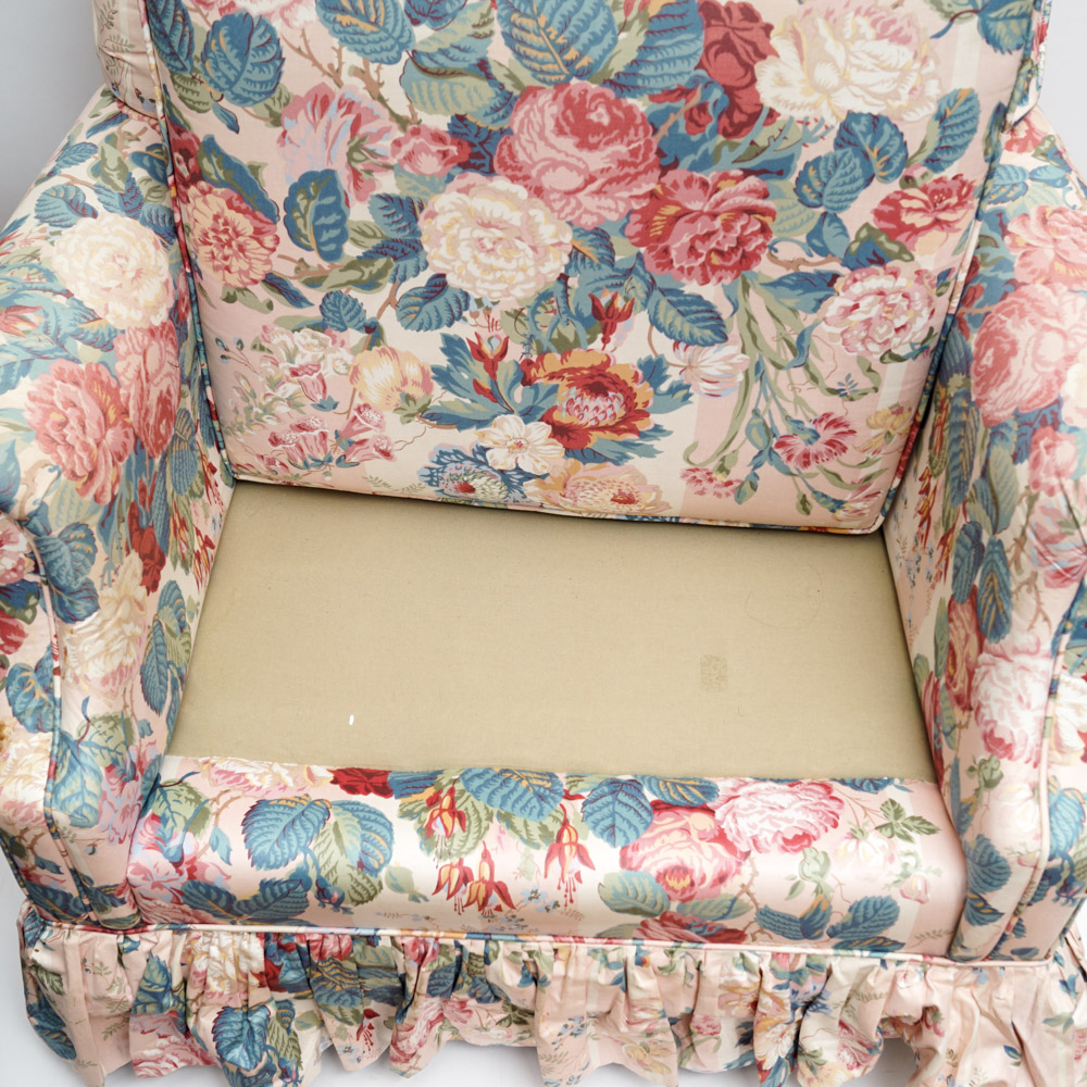 Vintage Upholstered Swivel Rocker