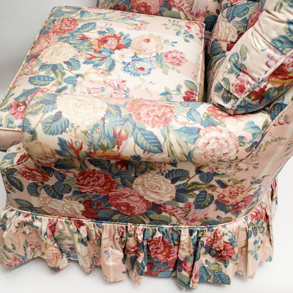 Vintage Upholstered Swivel Rocker