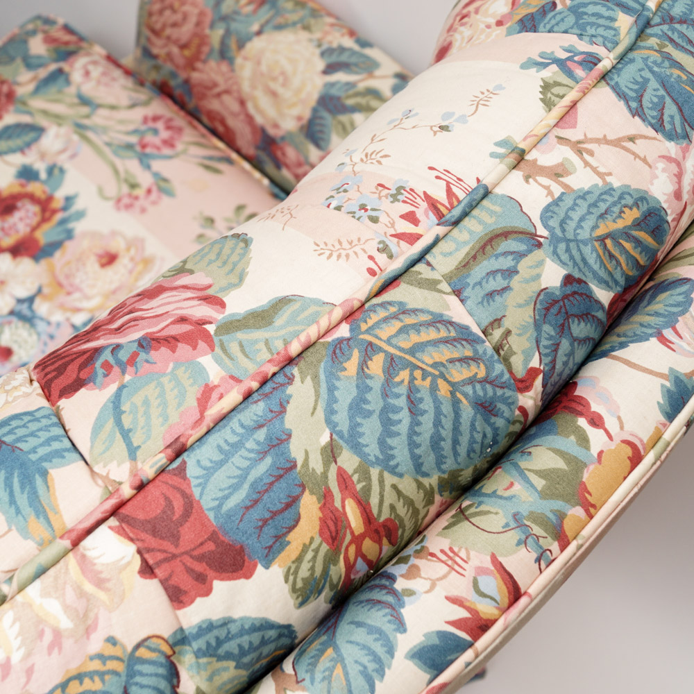 Vintage Upholstered Swivel Rocker