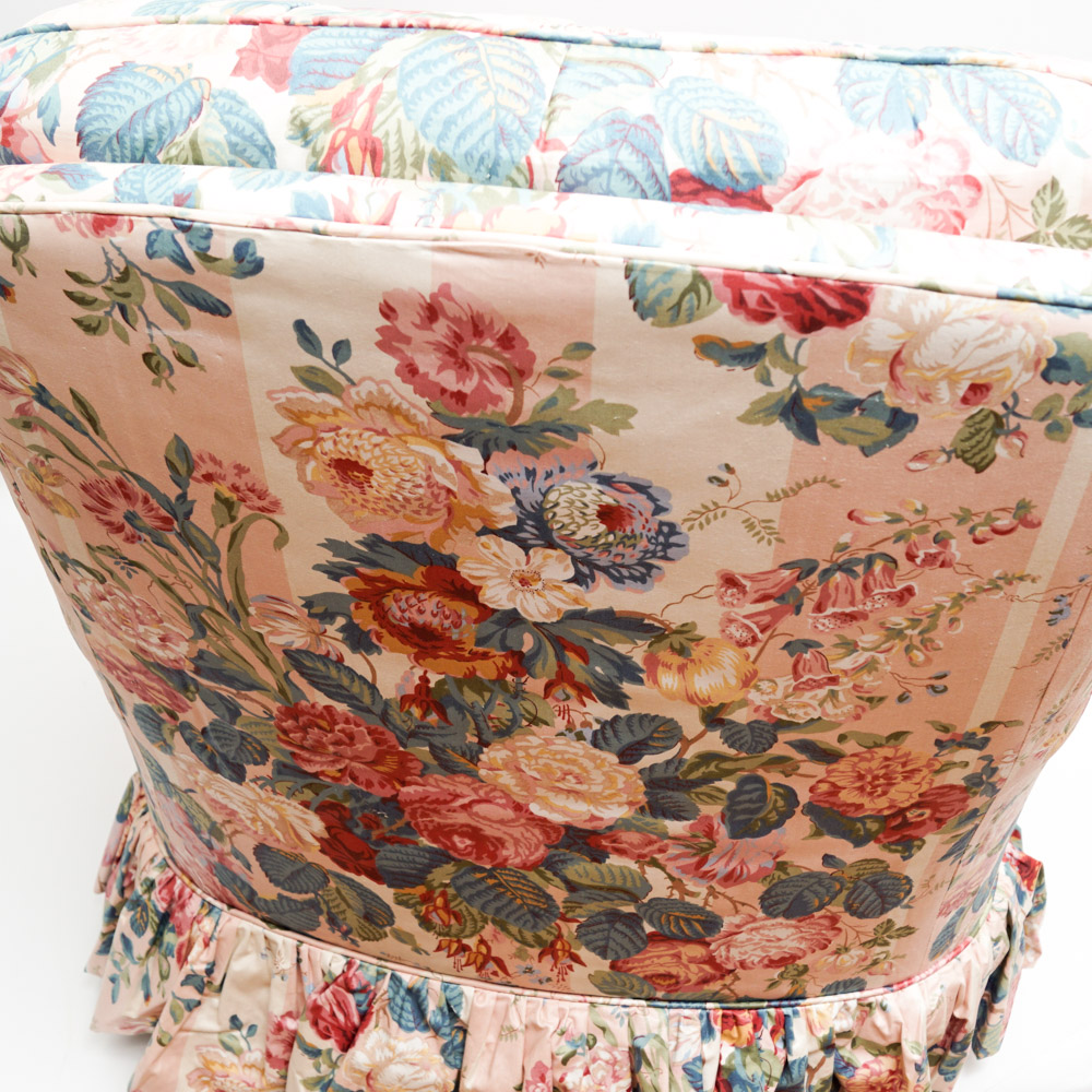 Vintage Upholstered Swivel Rocker