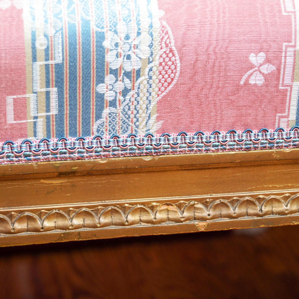 Vintage Hepplewhite Style Settee and Side Chair