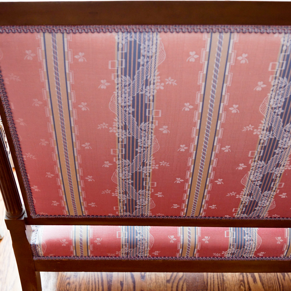 Vintage Hepplewhite Style Settee and Side Chair