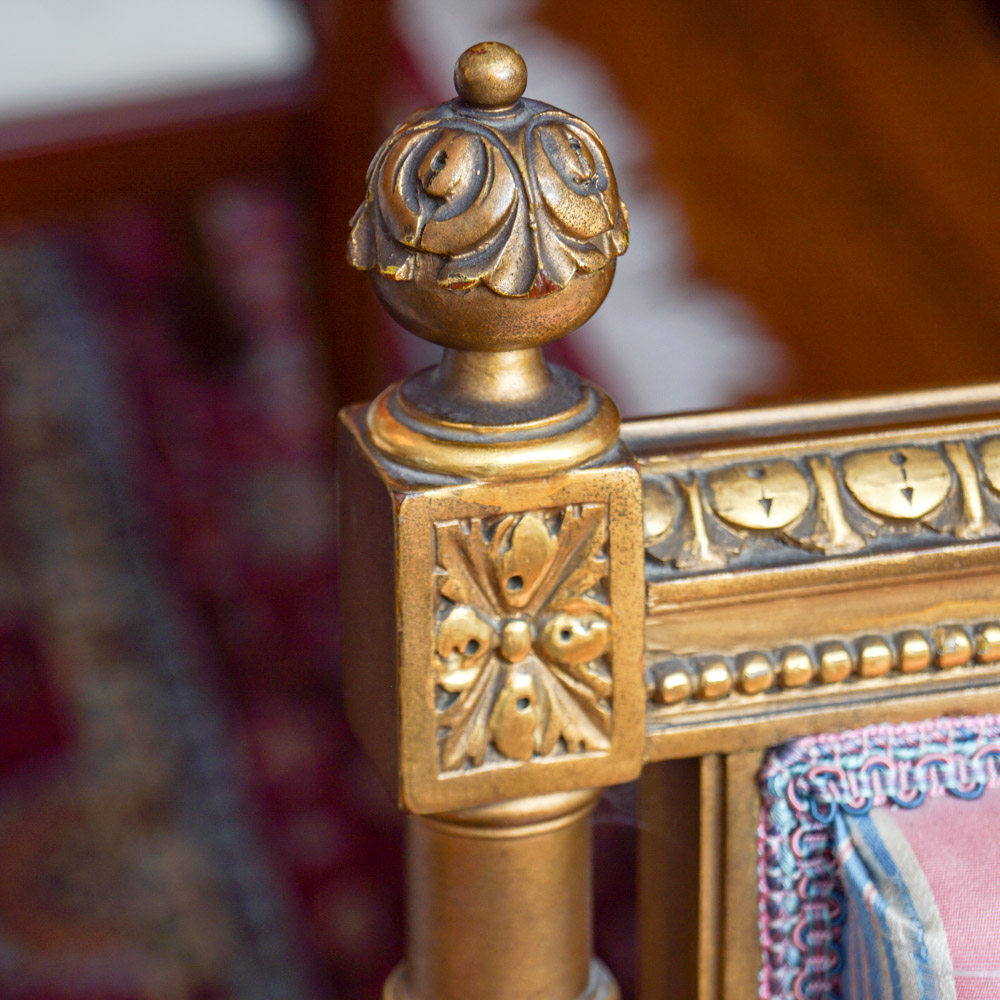 Vintage Hepplewhite Style Settee and Side Chair
