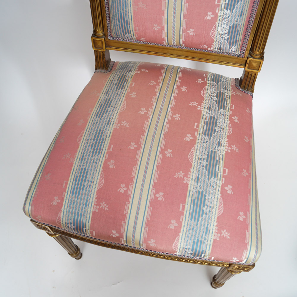 Vintage Hepplewhite Style Settee and Side Chair