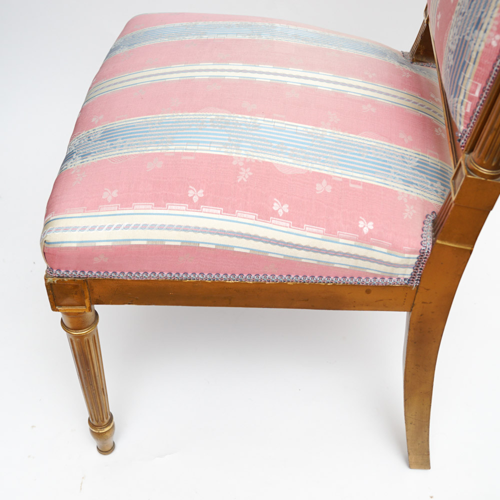 Vintage Hepplewhite Style Settee and Side Chair