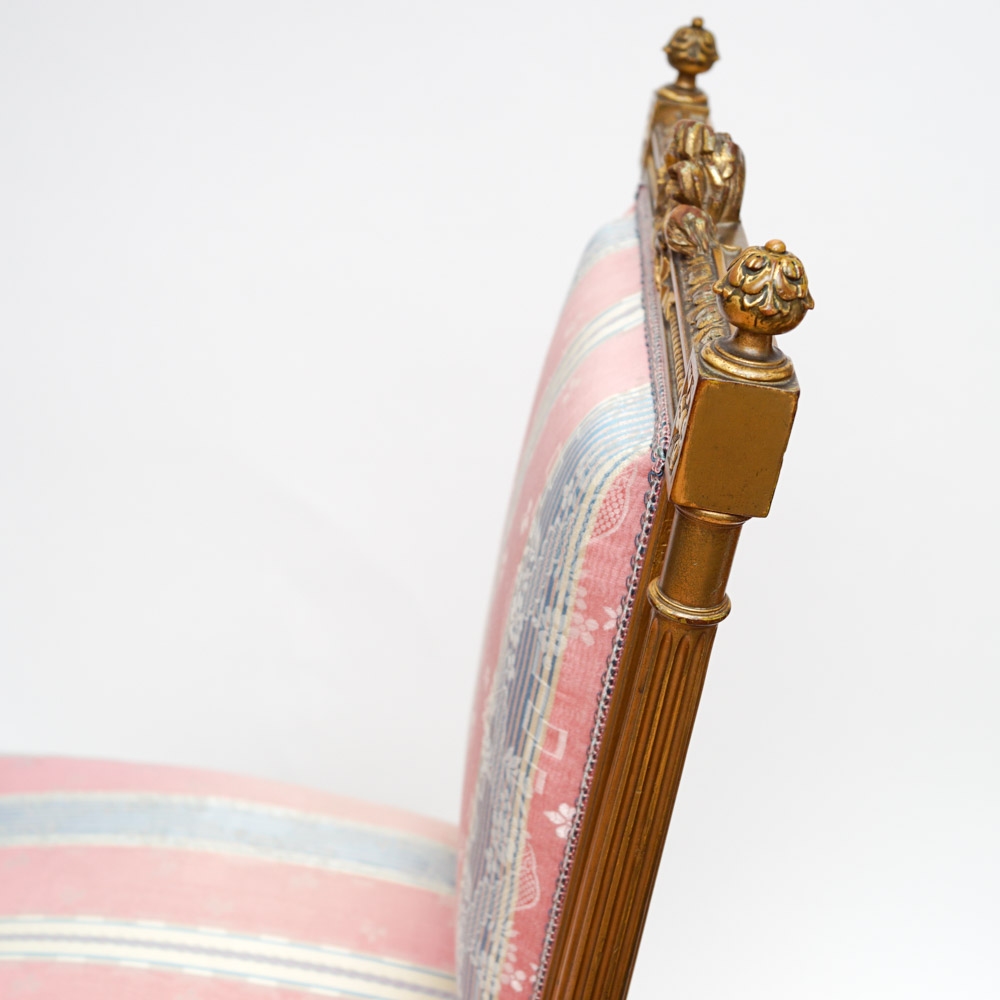 Vintage Hepplewhite Style Settee and Side Chair