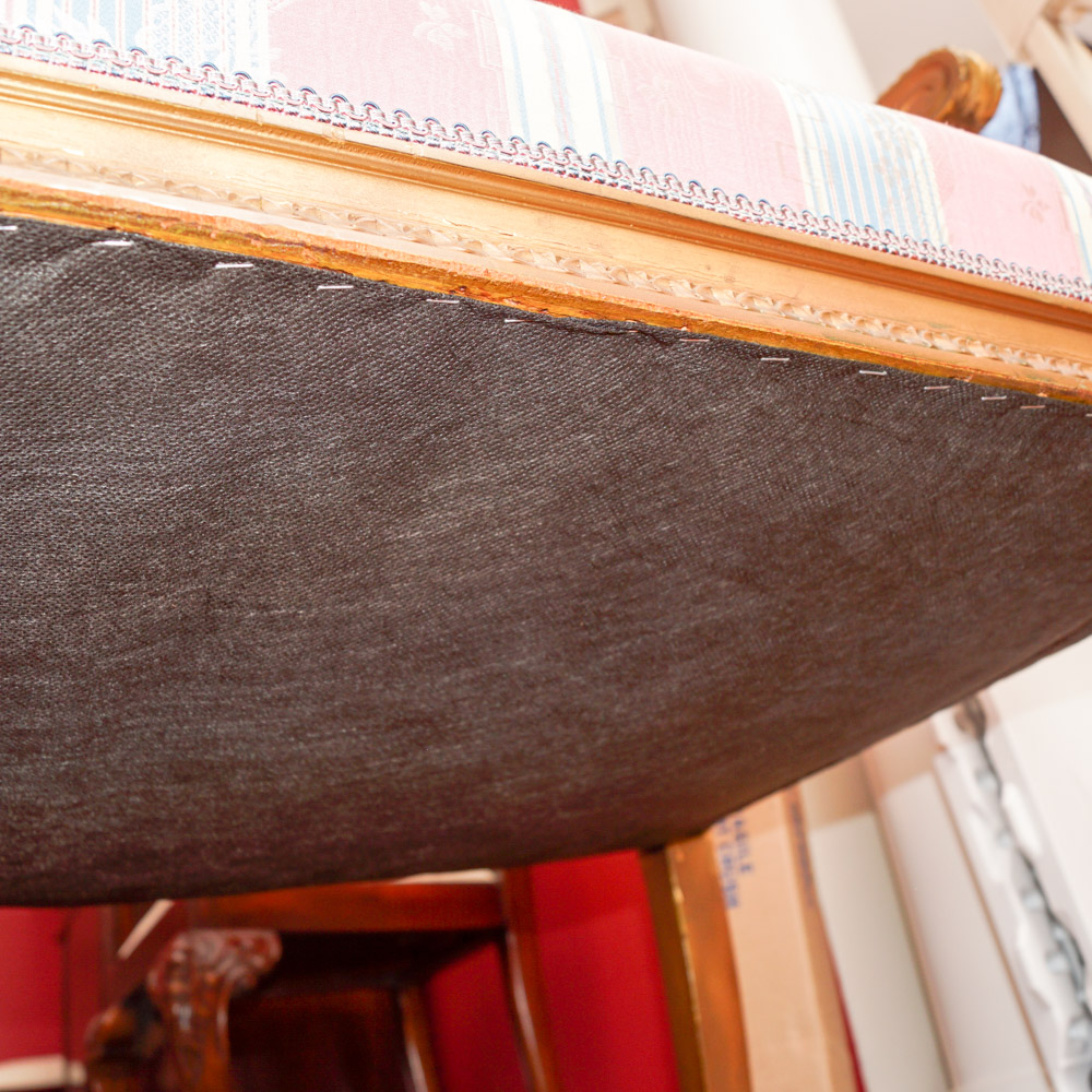 Vintage Hepplewhite Style Settee and Side Chair