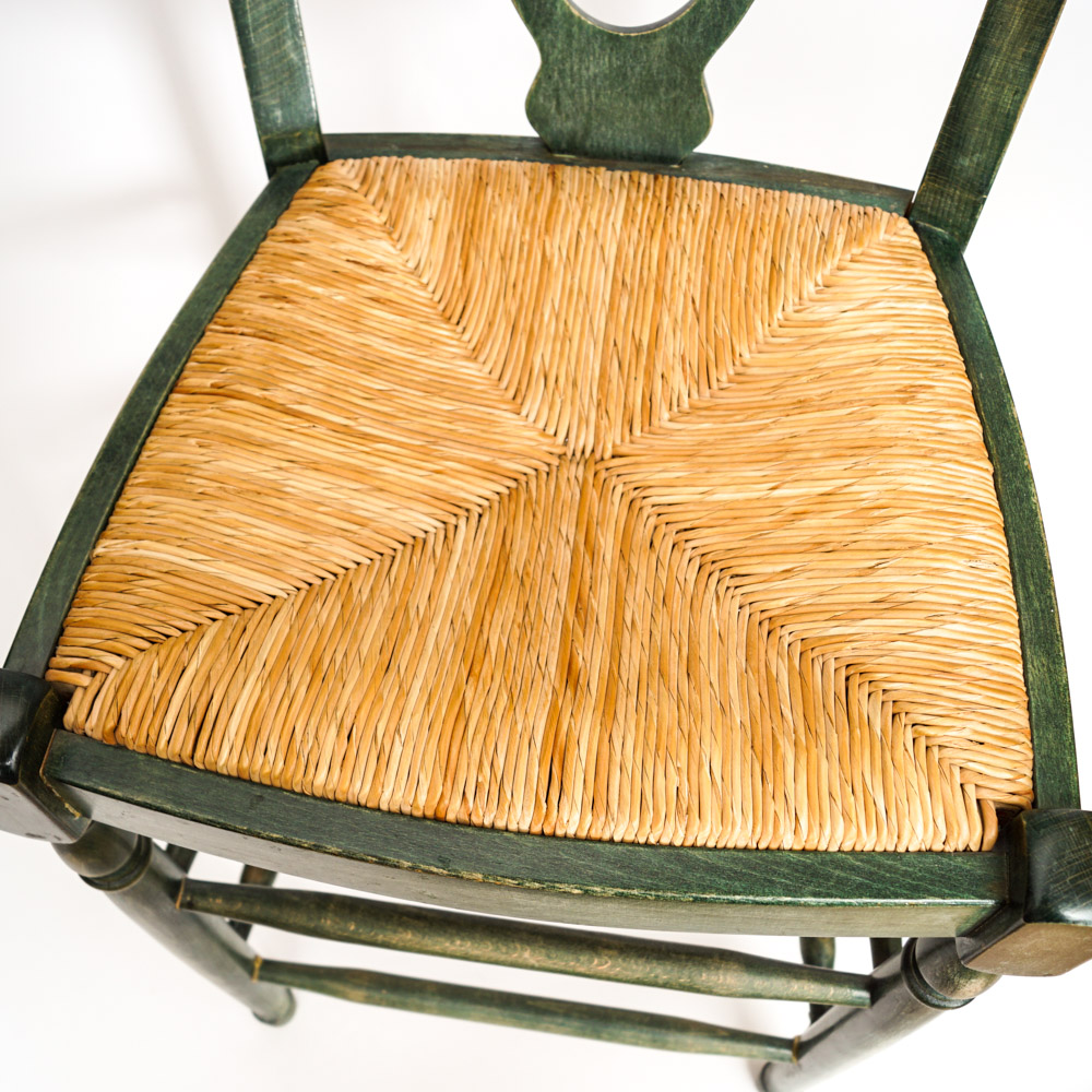 French Provincial Style Rush Seat Bar Stools