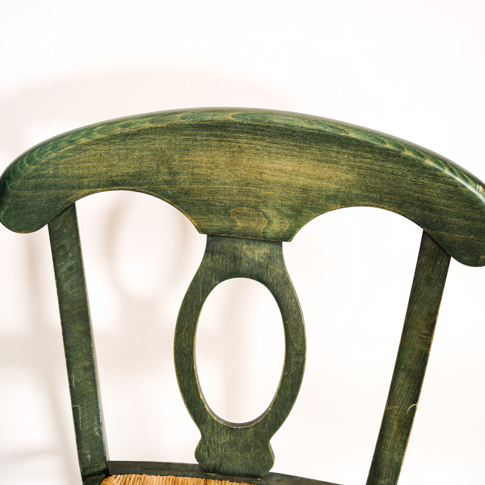 French Provincial Style Rush Seat Bar Stools