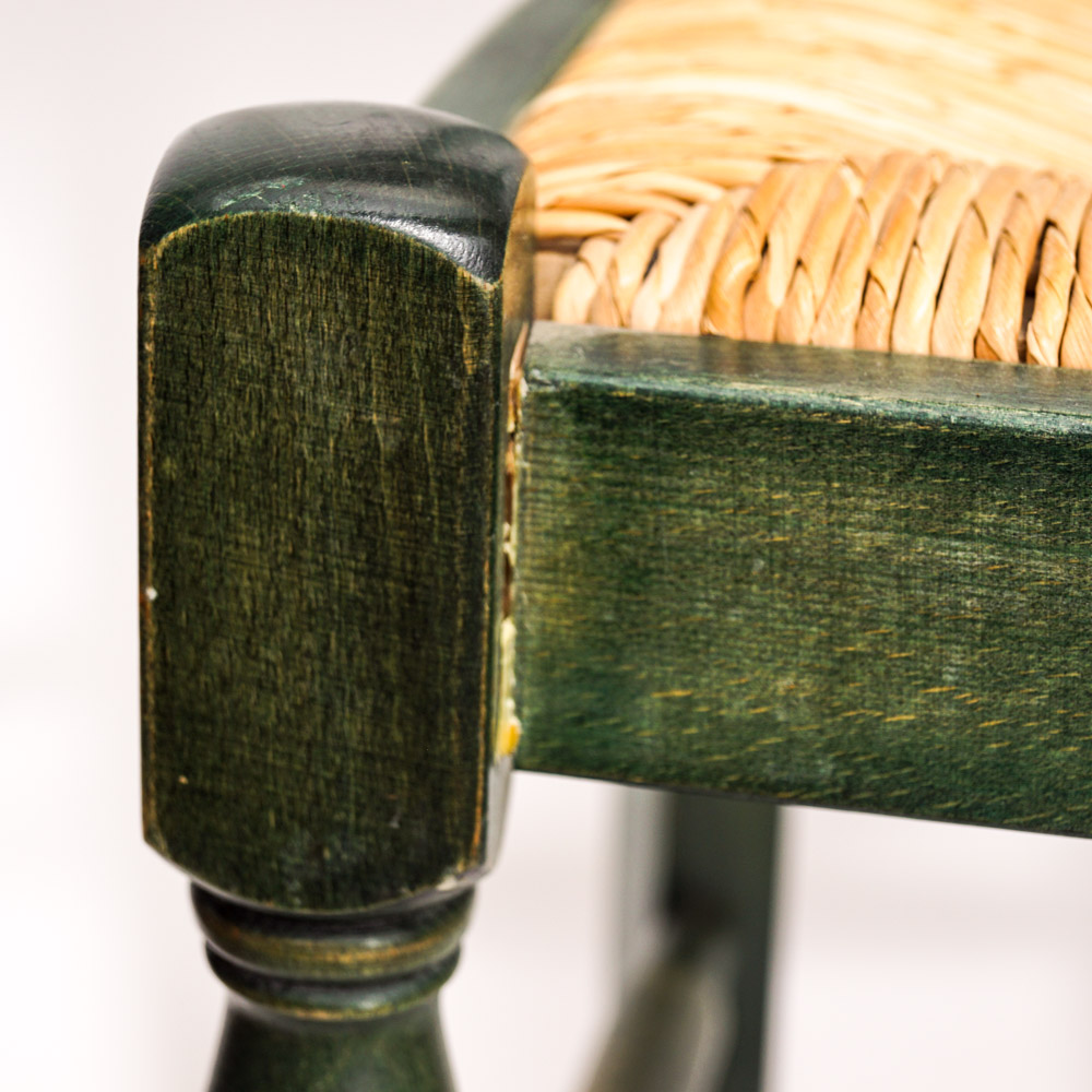 French Provincial Style Rush Seat Bar Stools