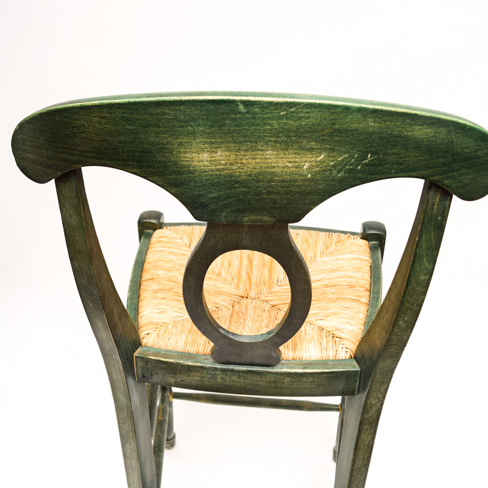 French Provincial Style Rush Seat Bar Stools