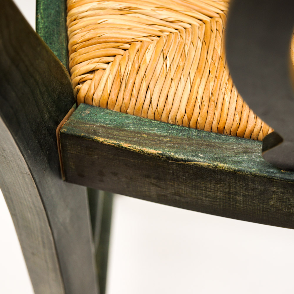 French Provincial Style Rush Seat Bar Stools