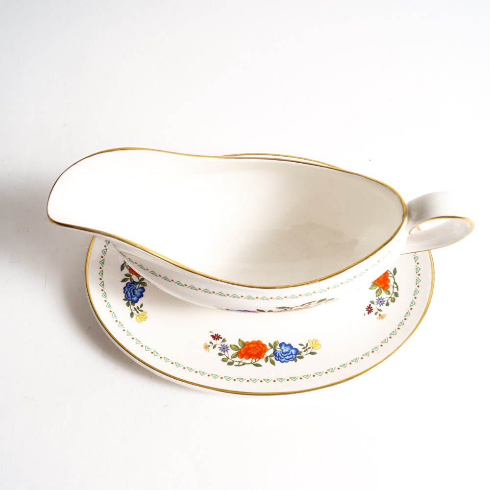 Aynsley "Famille Rose" Bone China Gravy Boat