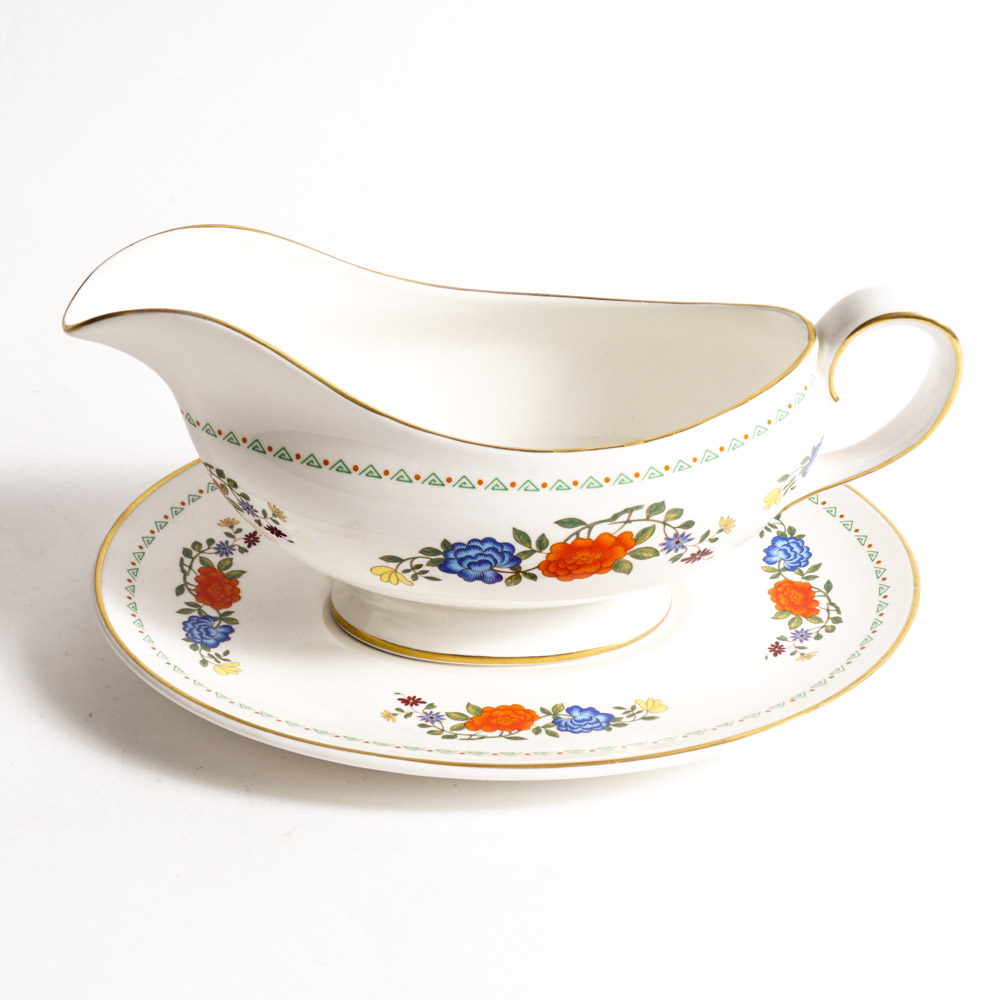Aynsley "Famille Rose" Bone China Gravy Boat