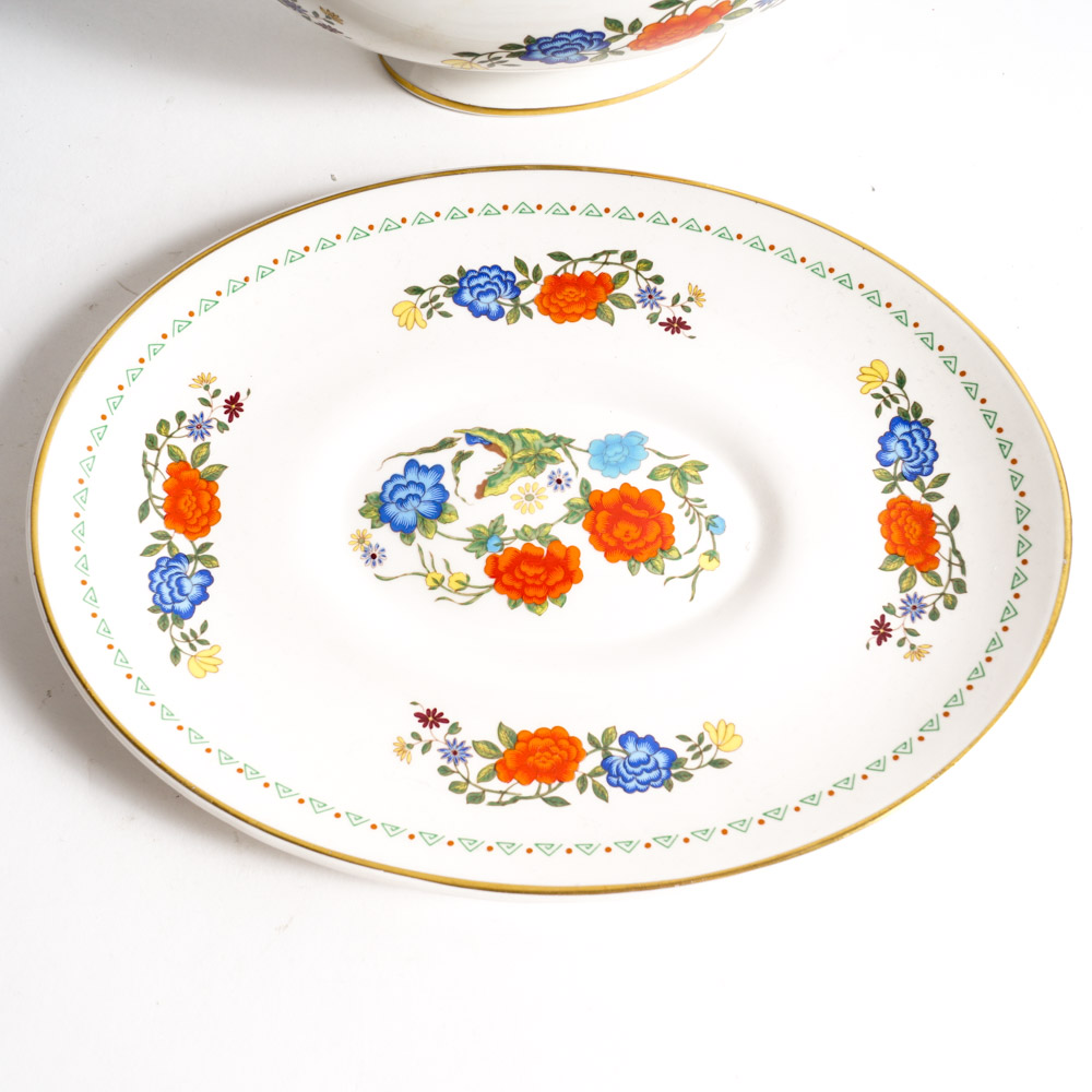 Aynsley "Famille Rose" Bone China Gravy Boat