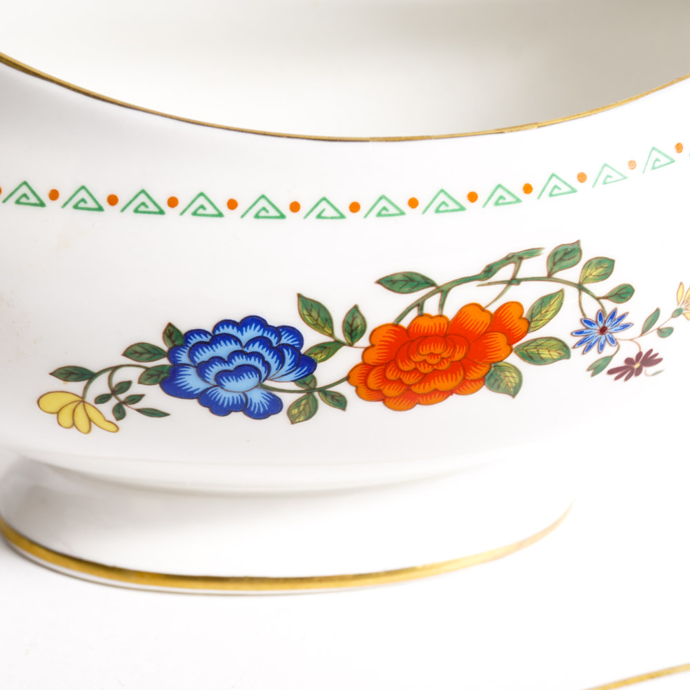 Aynsley "Famille Rose" Bone China Gravy Boat