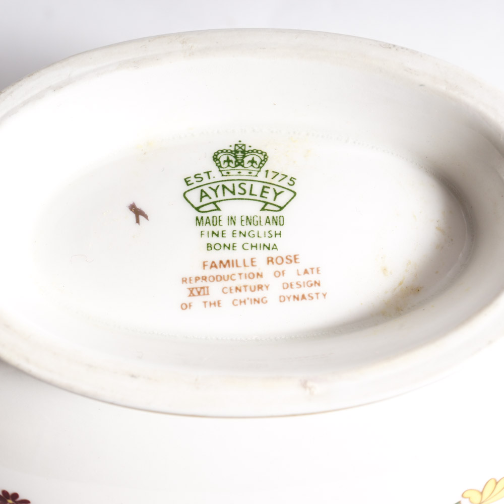 Aynsley "Famille Rose" Bone China Gravy Boat