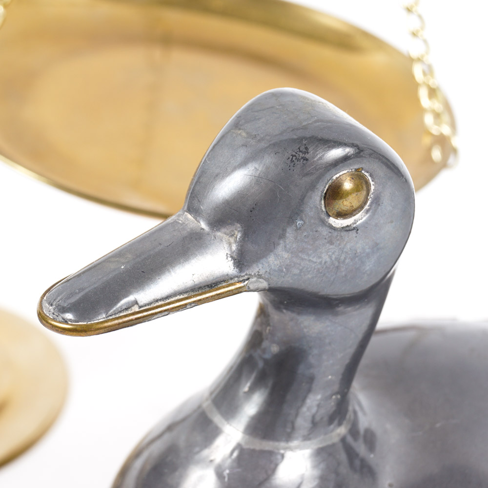 Brass Scale and Duck Trinket Box