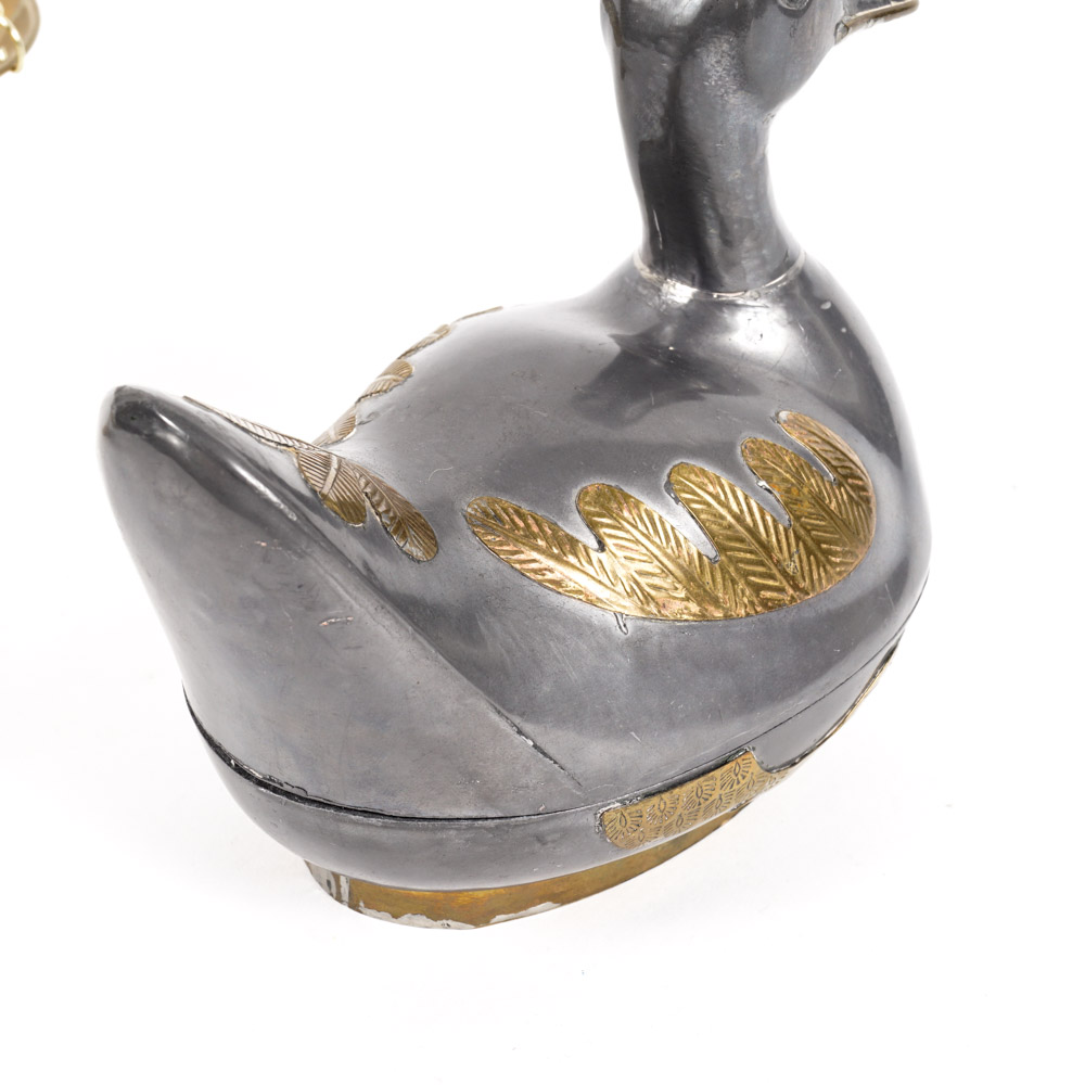 Brass Scale and Duck Trinket Box