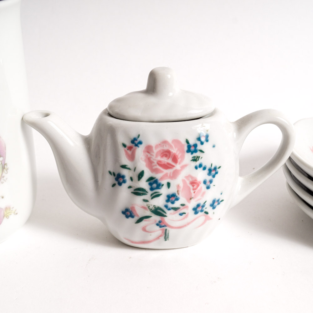 Children's Ceramic Tea Set and Precious Moments Mug