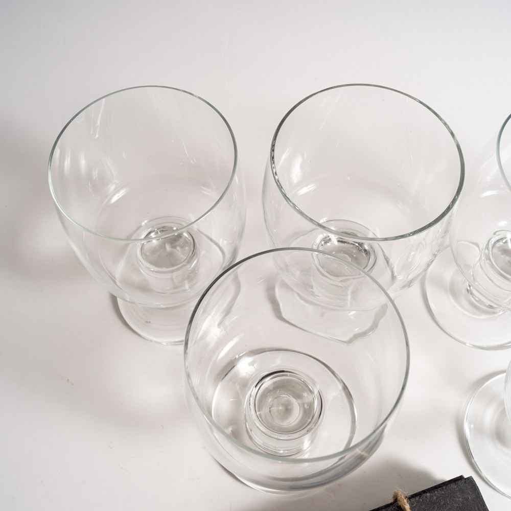 Contemporary Glass Goblets and Slate Coasters