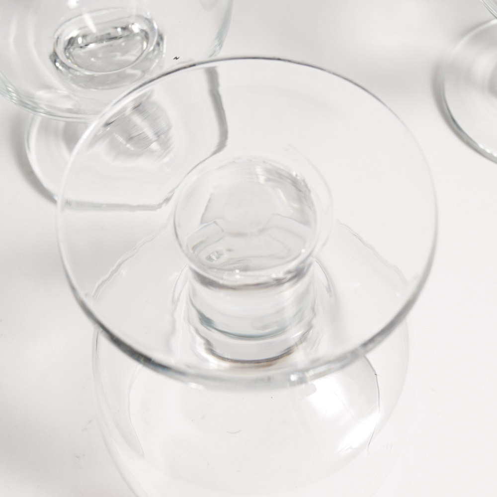 Contemporary Glass Goblets and Slate Coasters