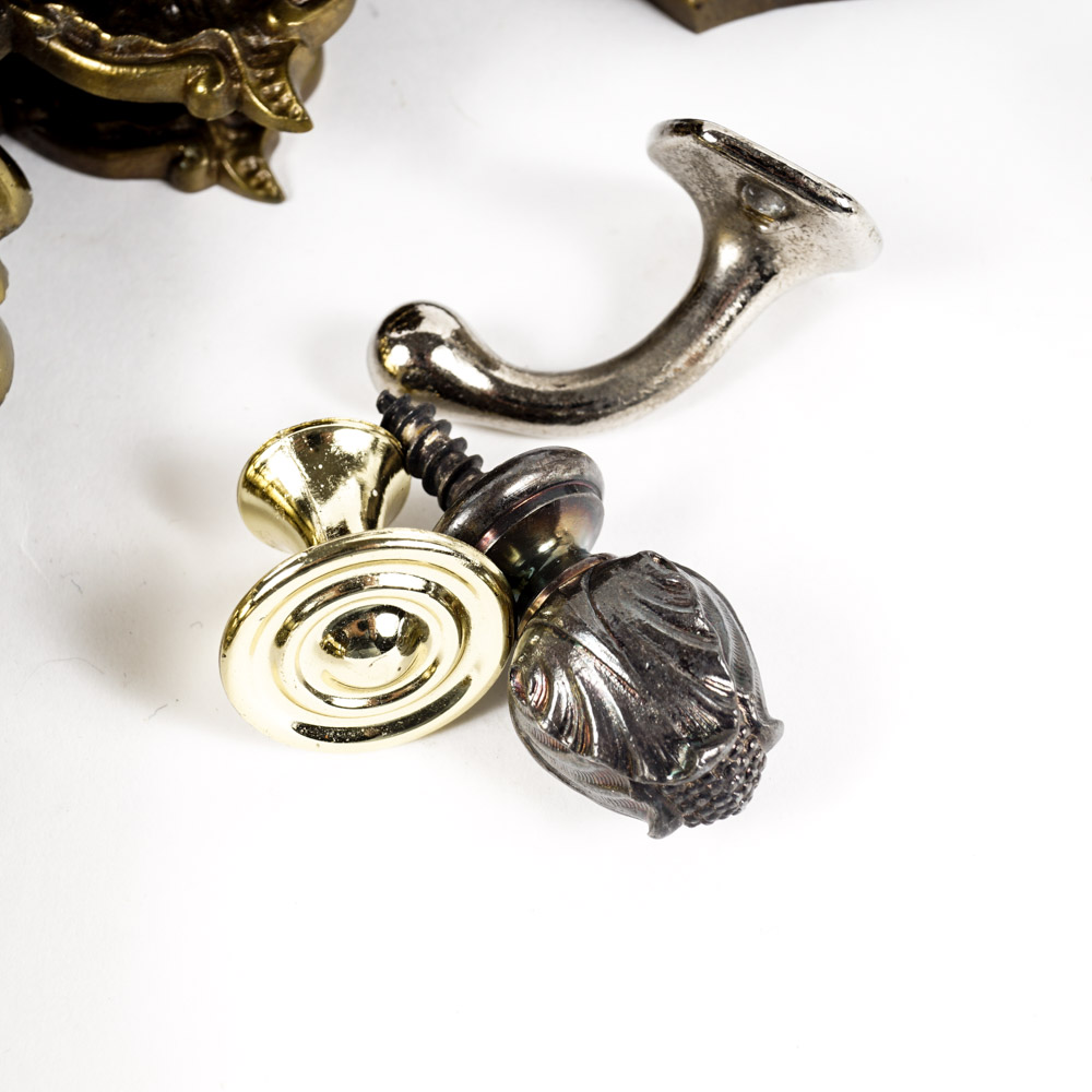 Vintage Ornate Brass Light Switch Plates and Brass Tone Hardware