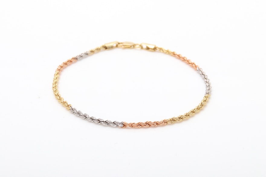 10K Tri-Color Gold Bracelet