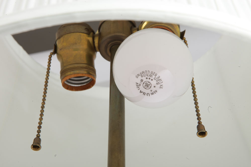 Vintage Bisque Porcelain Tea Set Lamp and Urn Lamp