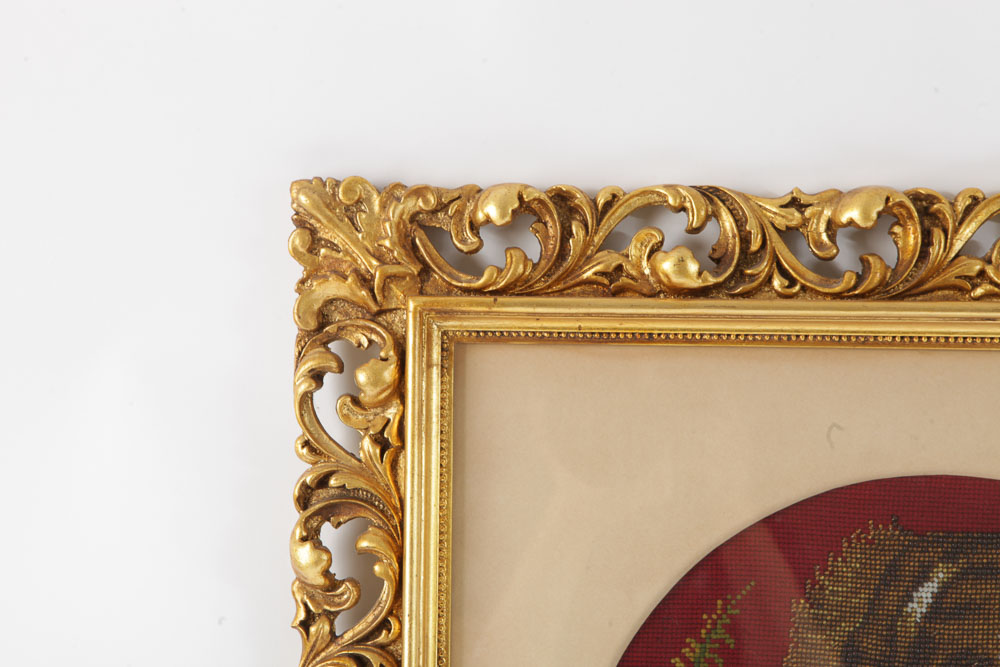 Beaded Embroidery Portrait of Spaniel Dog