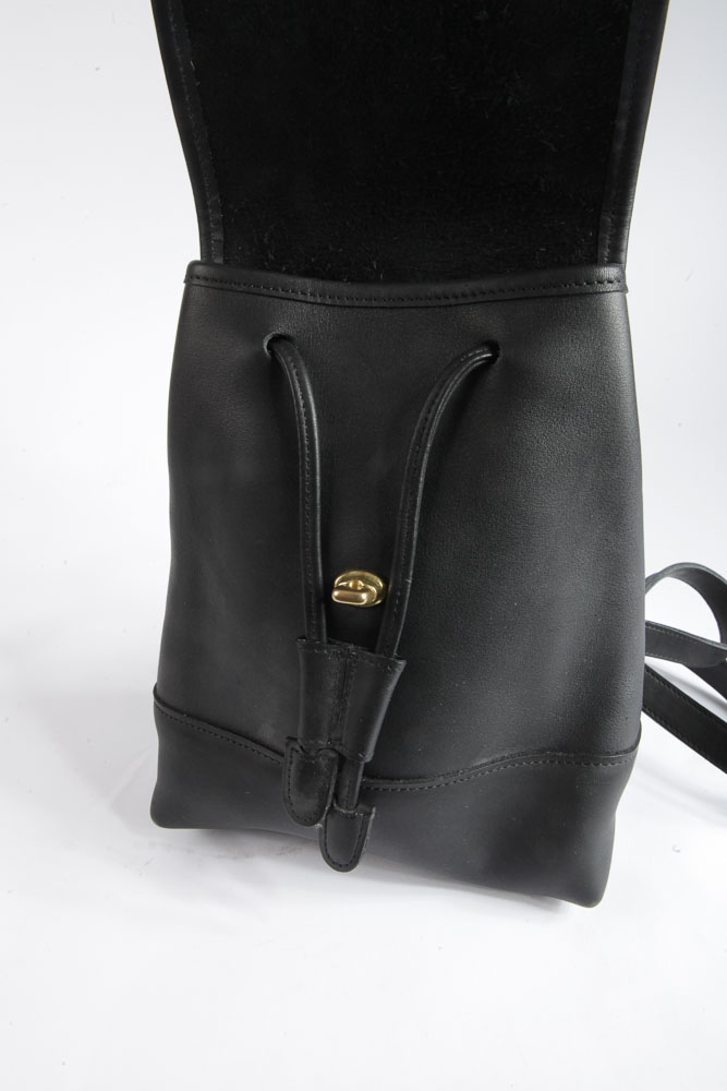 Coach Black Leather Backpack