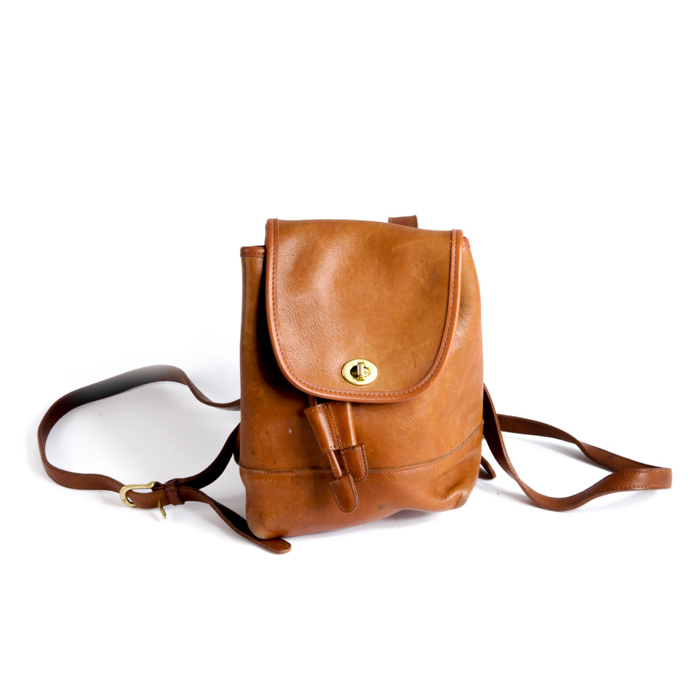Coach Brown Leather Backpack