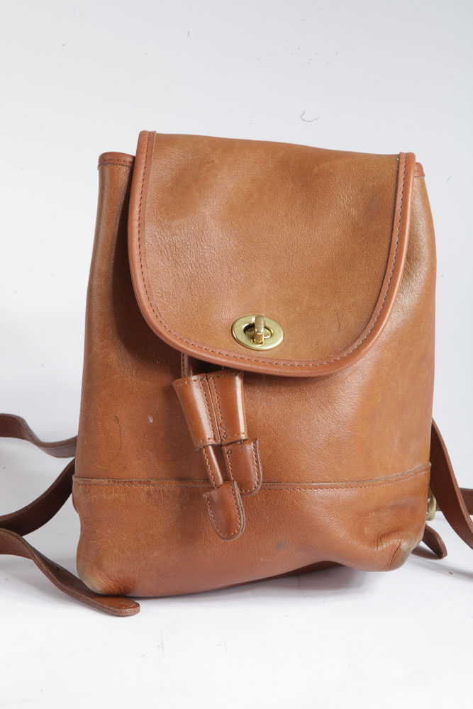 Coach Brown Leather Backpack