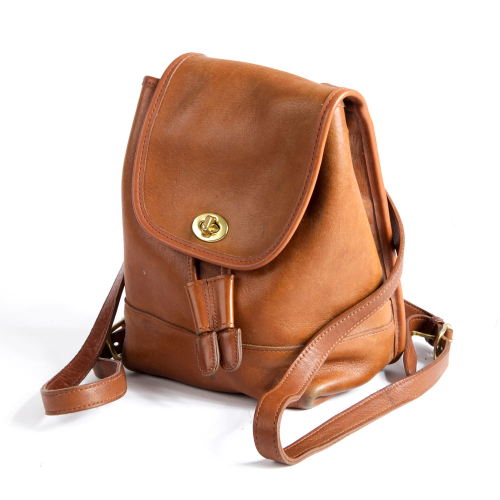Coach Brown Leather Backpack