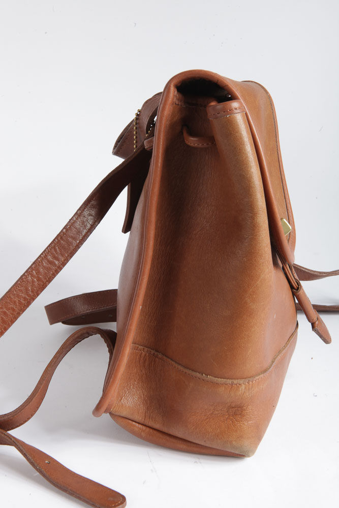Coach Brown Leather Backpack
