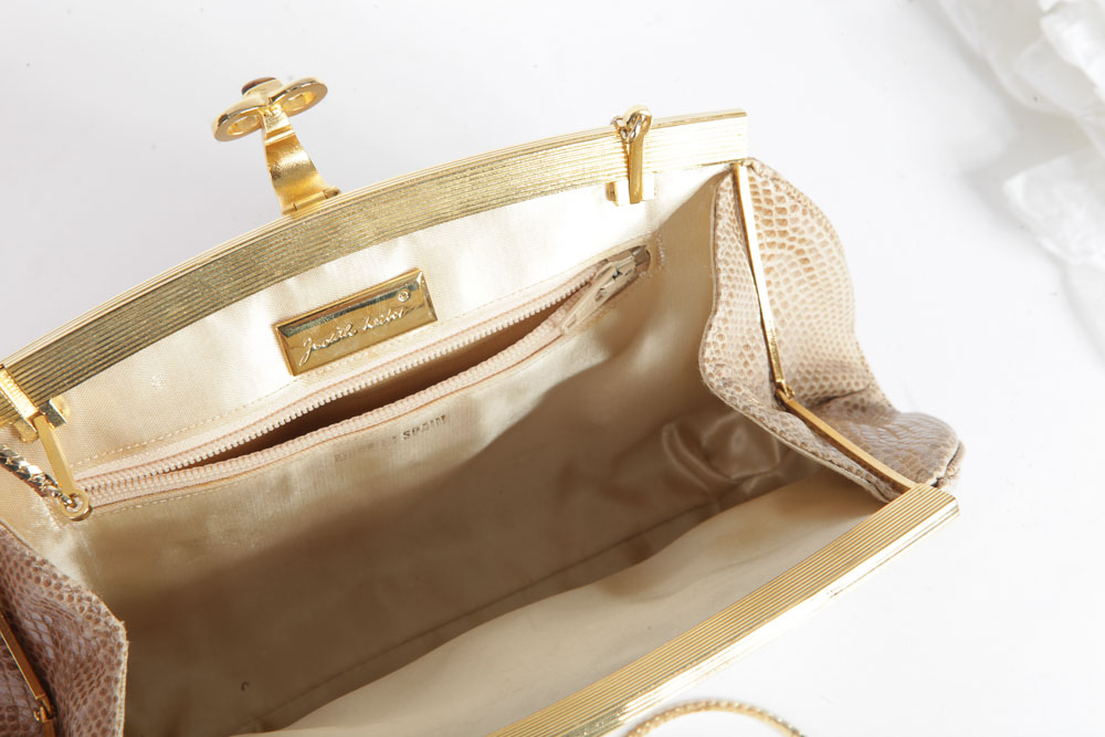 Judith Lieber Snakeskin Clutch Purses