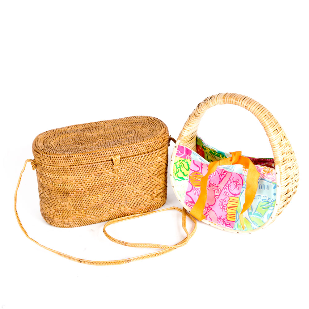Pair of Basket Purses Including Lilly Pulitzer