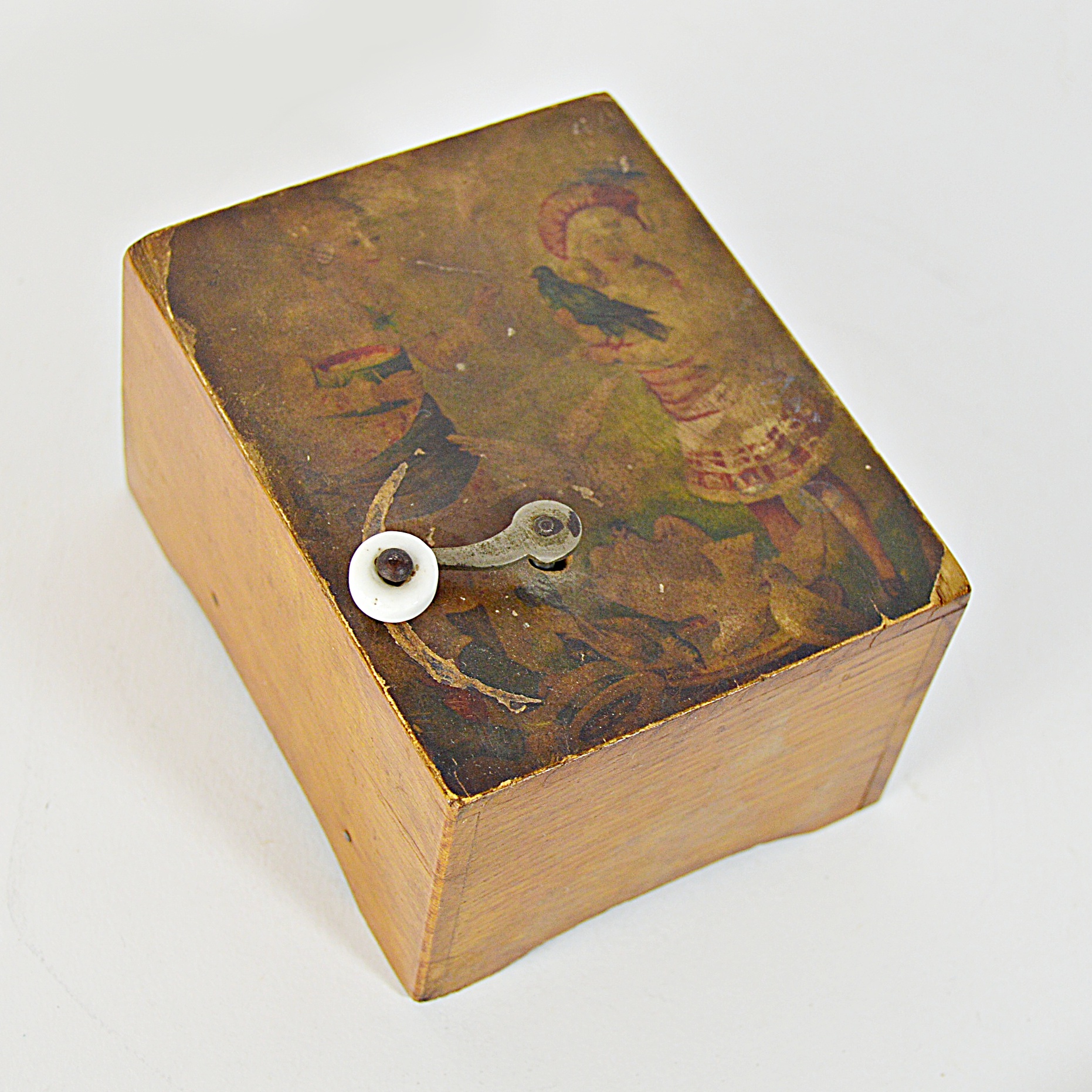 Antique Wooden Windup Music Box