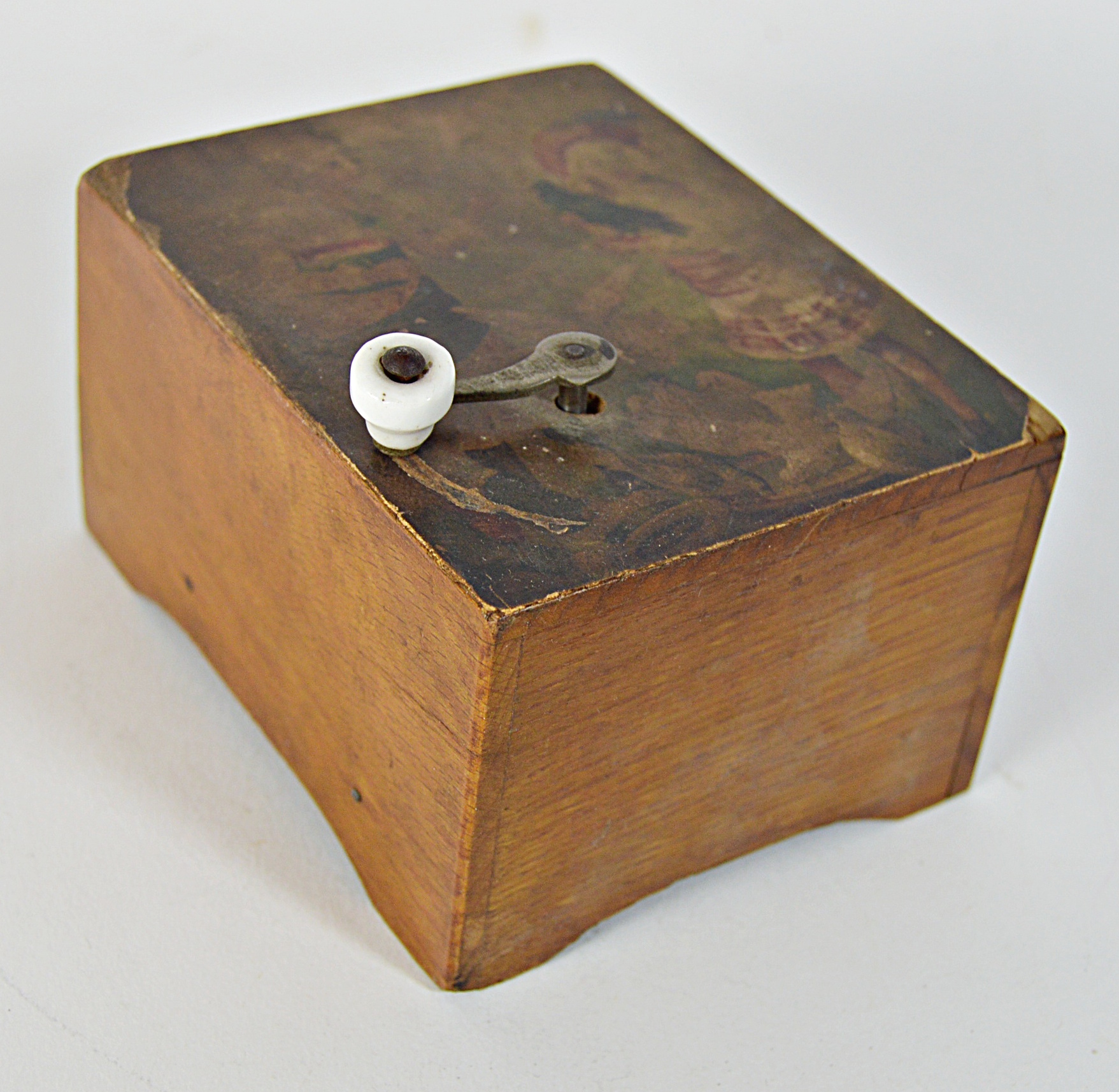 Antique Wooden Windup Music Box