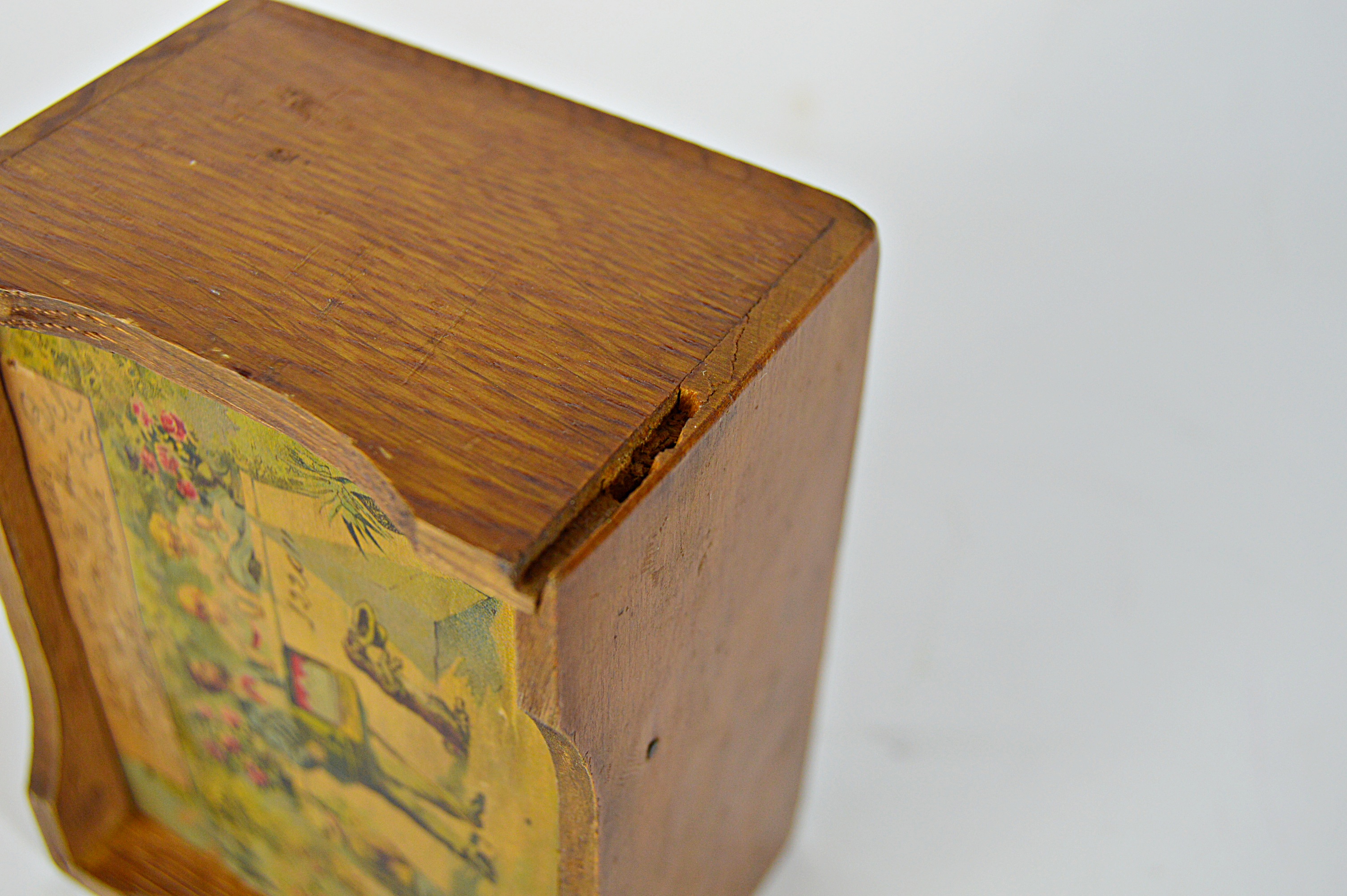 Antique Wooden Windup Music Box