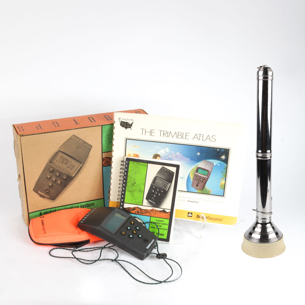 Trimble Navigation Scout GPS and Vintage Flashlight
