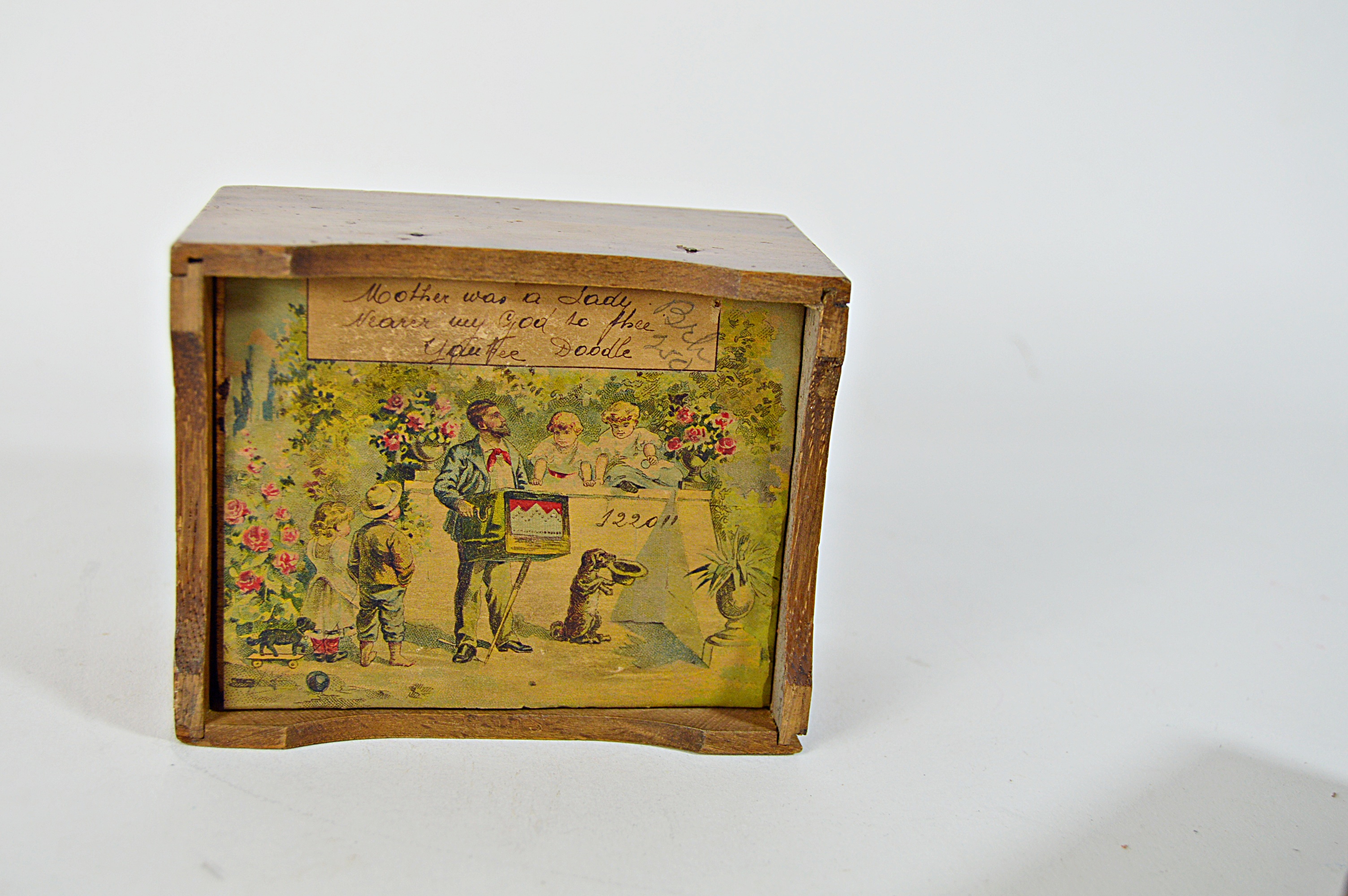 Antique Wooden Windup Music Box