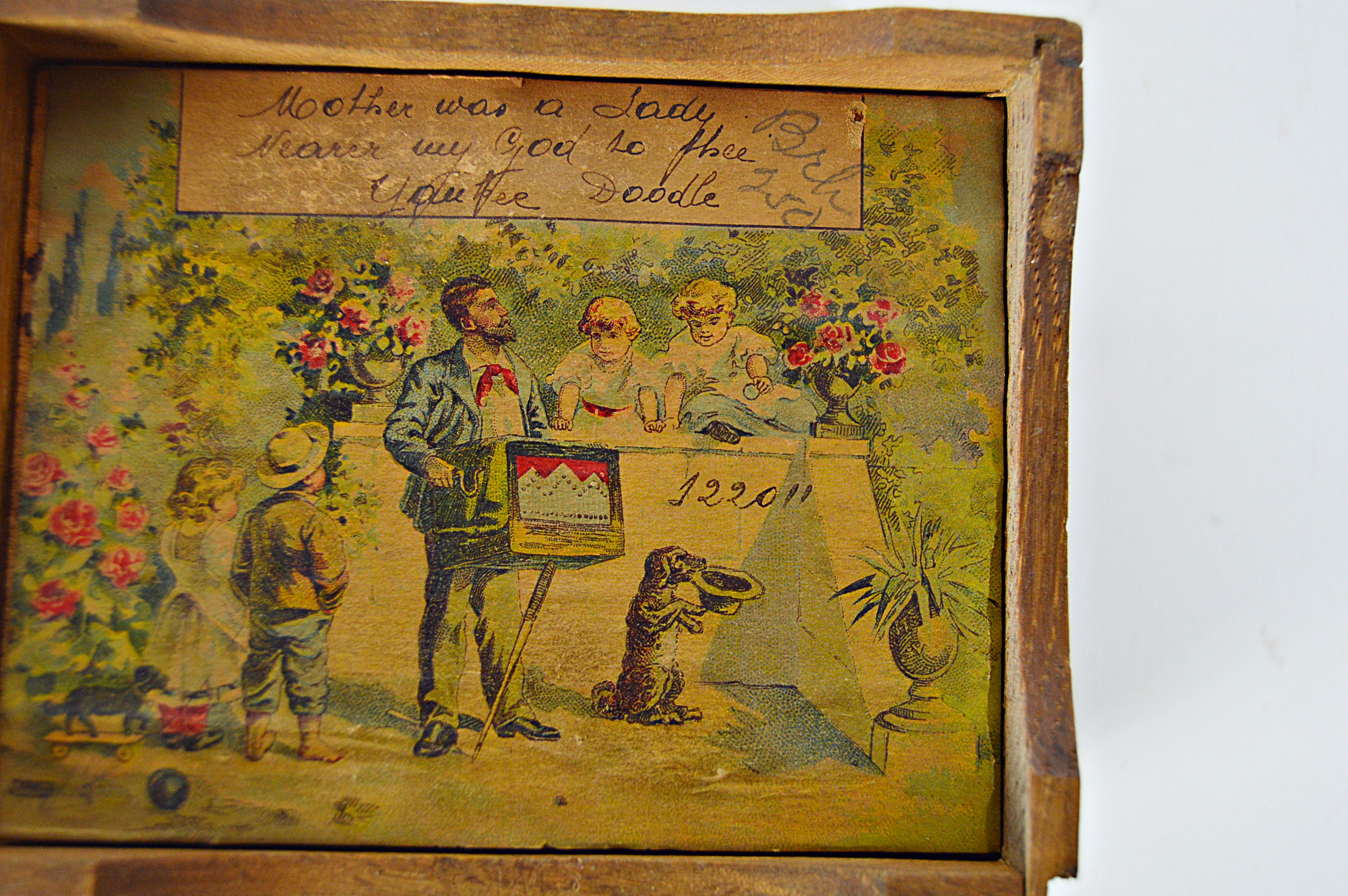 Antique Wooden Windup Music Box