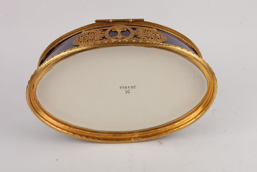 Sevres French Porcelain Hand-Painted Figural Vanity Box