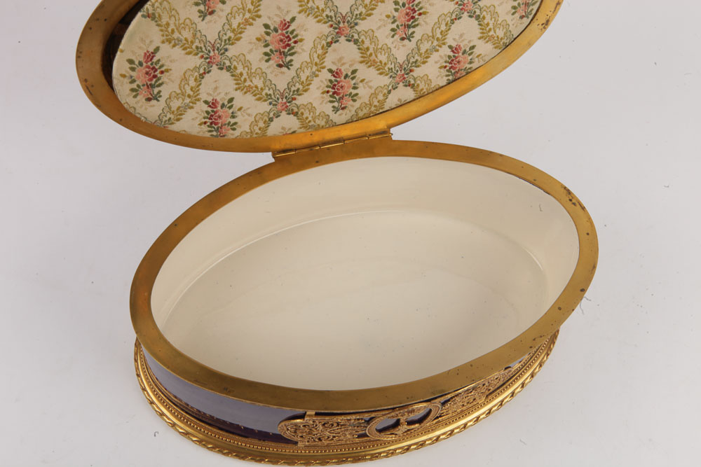 Sevres French Porcelain Hand-Painted Figural Vanity Box