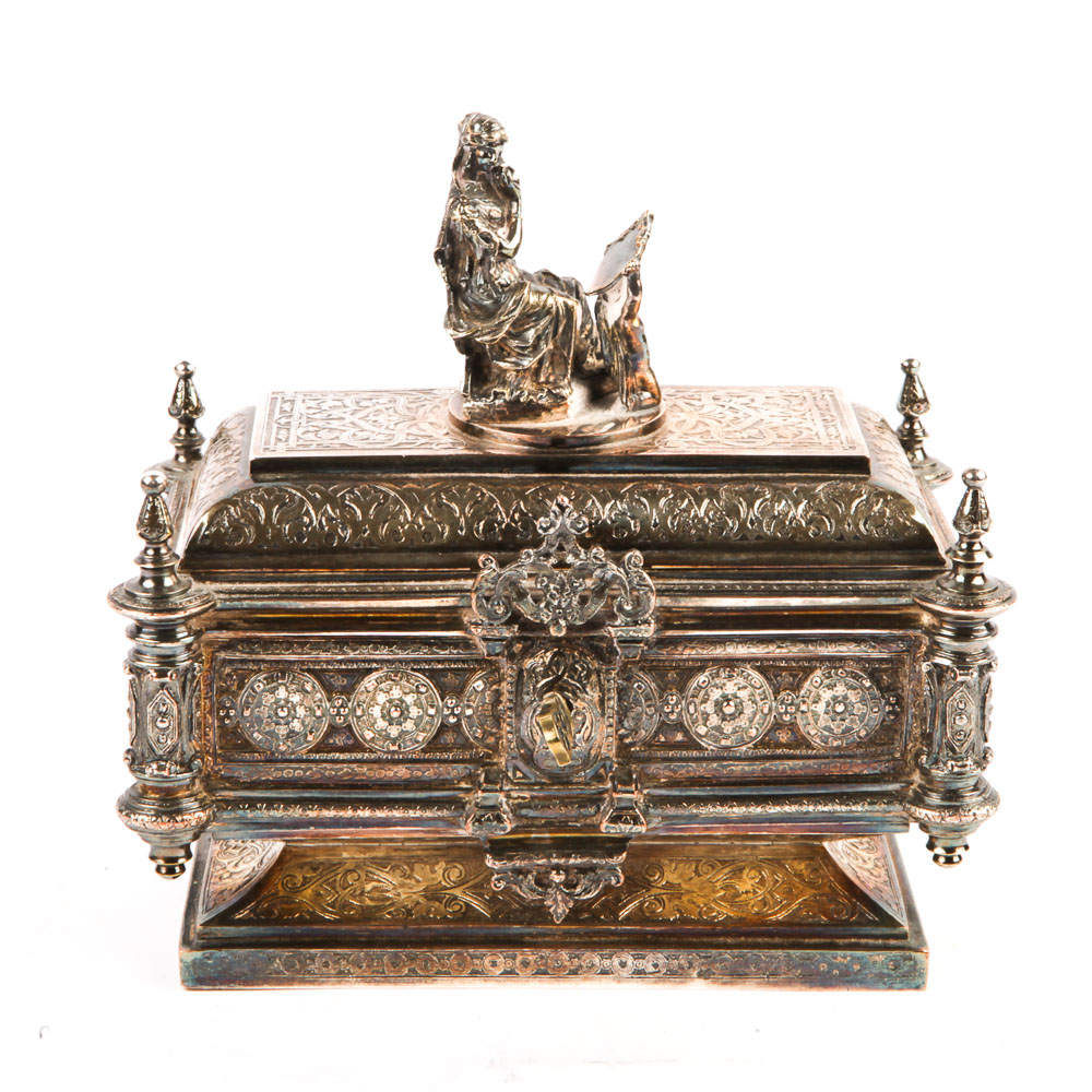 Elkington & Co. Renaissance Revival Silver Plate Humidor